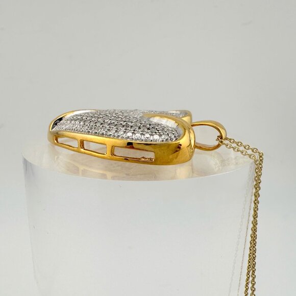 Bold & Beautiful 1 ct "Whole Heart" Diamond Necklace  - 14kt Gold Over Sterling - Picture 8 of 14